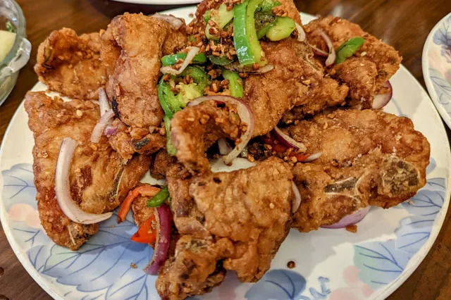 Crispy fried chicken dish from Kirin Bistro Mountain View