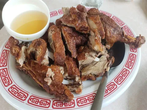 Crisp roasted poultry served at Ho Ho Oriental Restaurant in Portland