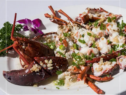 Cantonese seafood dishes served family-style at R&G Lounge